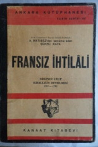 Fransız İhtilali Birinci Cilt A. Mathiez
