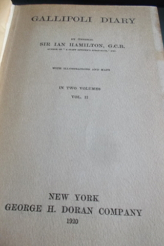 Gallipoli Diary Vol II Ian Hamilton