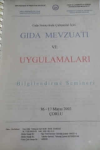 Gıda Mevzuatı ve Uygulamaları Ders Notu*