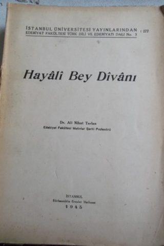 Hayali Bey Divanı Ali Nihat Tarlan