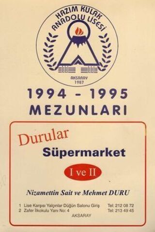 Hazım Kulak Anadolu Lisesi 1994 - 1995 Mezunları