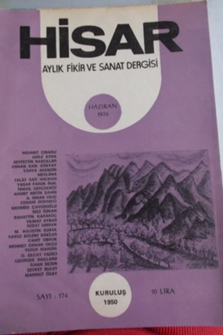 Hisar Aylık Fikir ve Sanat Dergisi 1978 / 174