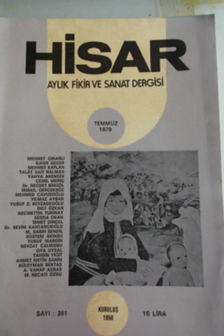 Hisar Aylık Fikir ve Sanat Dergisi 1978 / 261