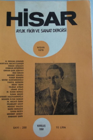 Hisar Aylık Fikir ve Sanat Dergisi 1979 / 258