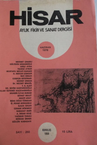 Hisar Aylık Fikir ve Sanat Dergisi 1979 / 260