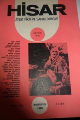 Hisar Aylık Fikir ve Sanat Dergisi 1950 / 156