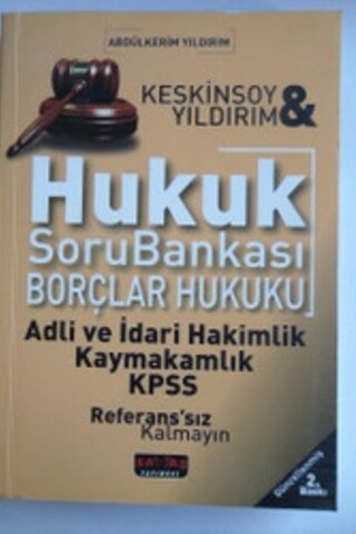 Hukuk Soru Bankası Borçlar Hukuku Abdülkerim Yıldırım