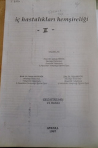İç Hastalıkları Hemşireliği II Ders Notu*