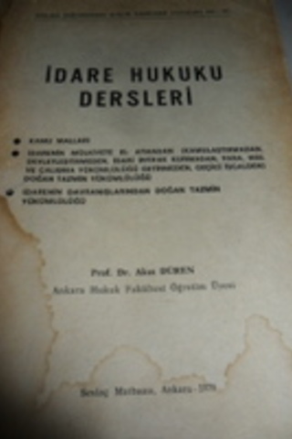 İdare Hukuku Dersleri Akın Düren