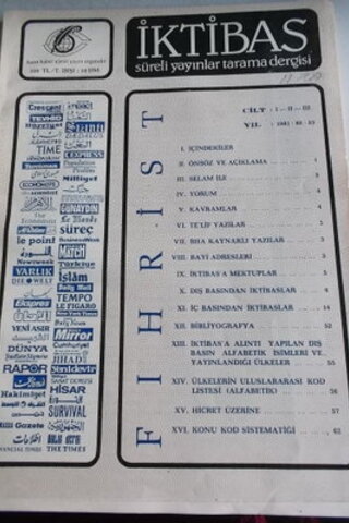 İKTİBAS / Süreli Yayınlar Tarama Dergisi Cilt I-II-III Yıl 1981-82-83