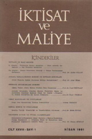 İktisat Ve Maliye 1981/1