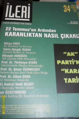 İleri 3 Aylık Atatürkçü Fikir Dergisi 2007 / 34