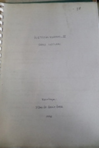 İletişim Kuramı - II Ders Notları*