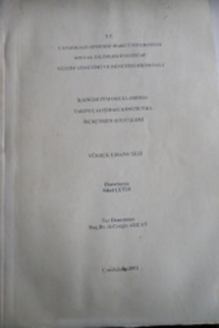 İlköğretim Okullarında Takım Çalışması Konusunda Öğretmen Görüşleri Yü