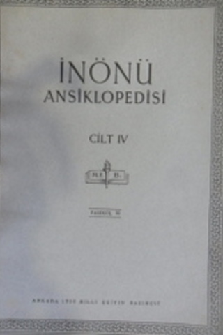 İnönü Ansiklopedisi Cilt IV Fasikül 30