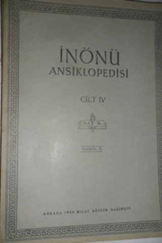 İnönü Ansiklopedisi Cilt IV Fasikül 31