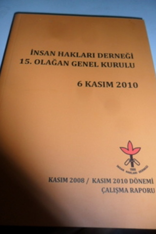 İnsan Hakları Derneği 15. Olağan Genel Kurulu 6 Kasım 2010