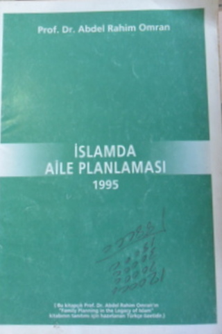 İSLAMDA AİLE PLANLAMASI 1995 Prof. Dr. Abdel Rahi̇m Omran