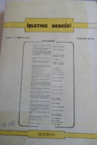 İşletme Dergisi 1978 Sayı 3-4