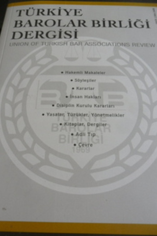 İstanbul Barosu Dergisi 2011 / 96