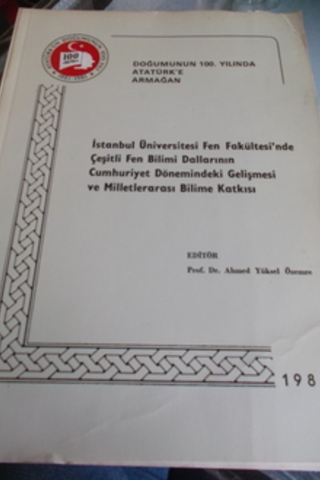 İstanbul Üniversitesi Fen Fakültesi'nde Çeşitli Fen Bilimi Dallarının 