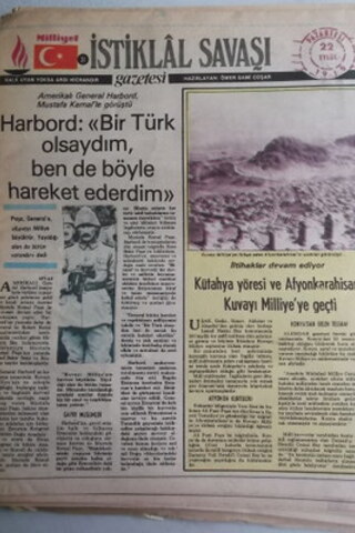 İstiklal Savaşı Gazetesi 22 Eylül 1919 Harbord Bir Türk Olsaydım Ben D