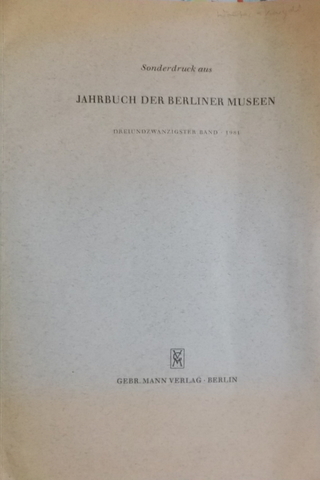 JAHRBUCH DER BERLINER MUSEEN 1981