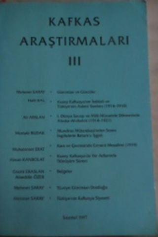 Kafkas Araştırmaları III