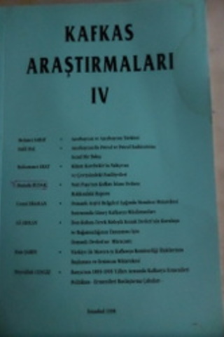 Kafkas Araştırmaları IV