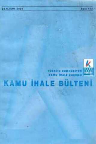 Kamu İhale Bülteni 2005/470