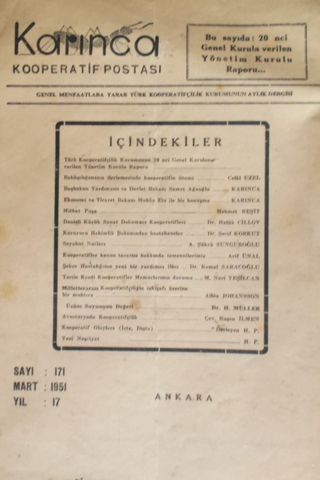 Karınca Kooperatif Postası 1951/171