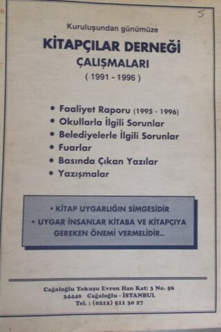 Kitapçılar Derneği Çalışmaları (1991-1996)