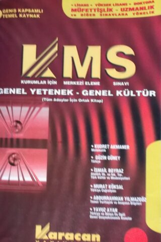 KMS Genel Yetenek-Genel Kültür (Tüm adaylar için) Kudret Akmaner