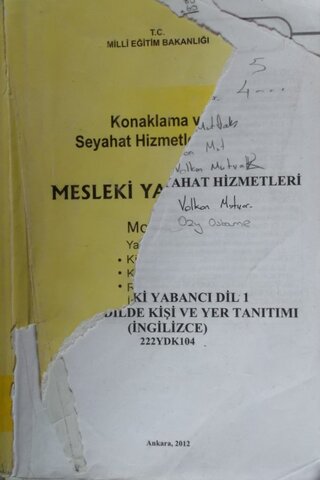 Konaklama ve Seyahat Hizmetleri Mesleki Yabancı Dil 1