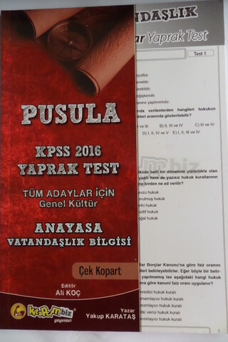 Kpss 2016 Yaprak Test Yakup Karataş