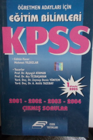 KPSS Eğitim Bilimleri 2001 2002 2003 2004 Çıkmış Sorular Mehmet Yıldız