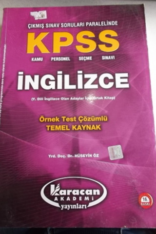 KPSS İngilizce Örnek Test Çözümlü Temel Kaynak