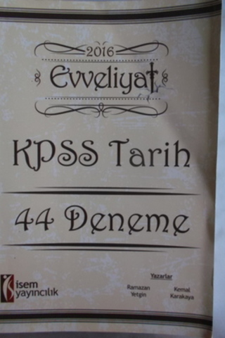 KPSS Tarih 44 Deneme Ramazan Yetgin