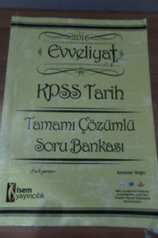 KPSS Tarih Tamamı Çözümlü Soru Bankası