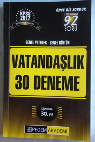 KPSS Vatandaşlık 30 Deneme
