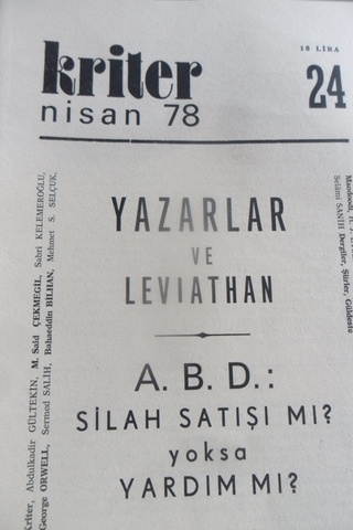 KRİTER AYLIK DERGİ YIL.1 SAYI. 24 NİSAN 1978