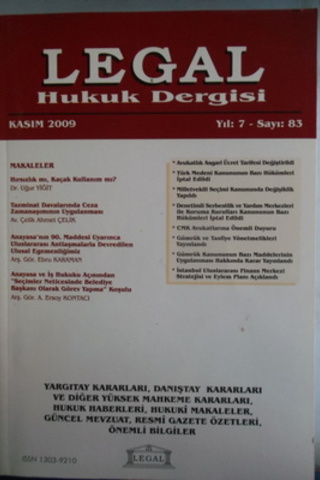 Legal Hukuk Dergisi 2009 / 83