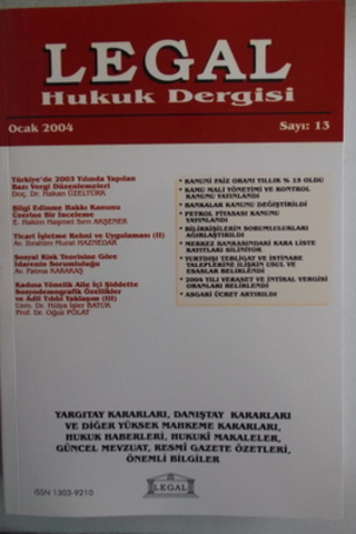 Legal Mali Hukuk Dergisi 2004 / 13