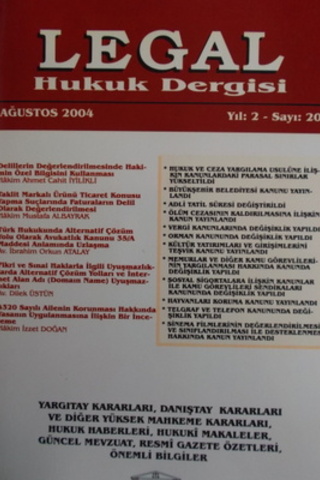 Legal Mali Hukuk Dergisi 2004 / 20