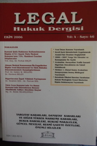 Legal Mali Hukuk Dergisi 2006 / 46