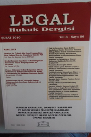 Legal Mali Hukuk Dergisi 2010 / 86