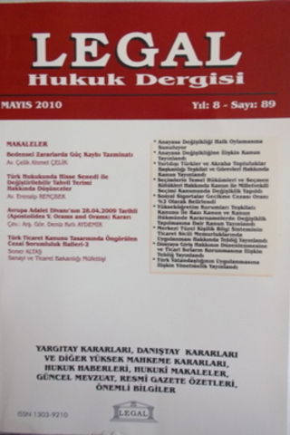 Legal Mali Hukuk Dergisi 2010 / 89