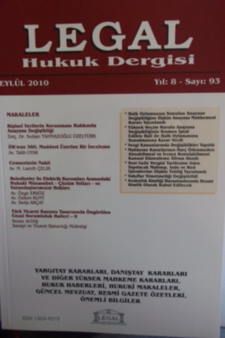 Legal Mali Hukuk Dergisi 2010 / 93