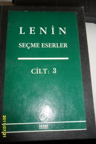 Lenin Seçme Eserler Cilt 3 Vladimir İlyiç Lenin