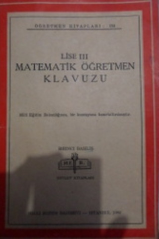 Lise III Matematik Öğretmen Klavuzu